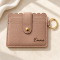 Mocha Card Holder Keychain Wallet — Optional Name Engraving