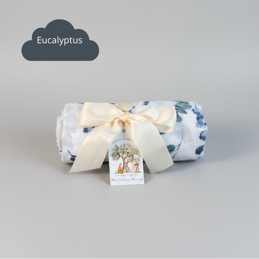 Personalized Sage Green Baby Shower Gift Box with Romper, Crochet Bunny & New Mom Treats