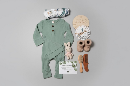 Premium Baby Gift Box with Luxury Magnetic Keepsake Box - Mountain Mist 🏔️🌿🐰
