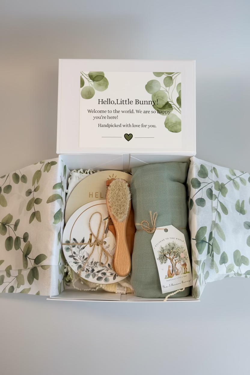 Basic Baby Gift Box  with Luxury Magnetic Keepsake Box - Cloudy Bunny ☁️🐰