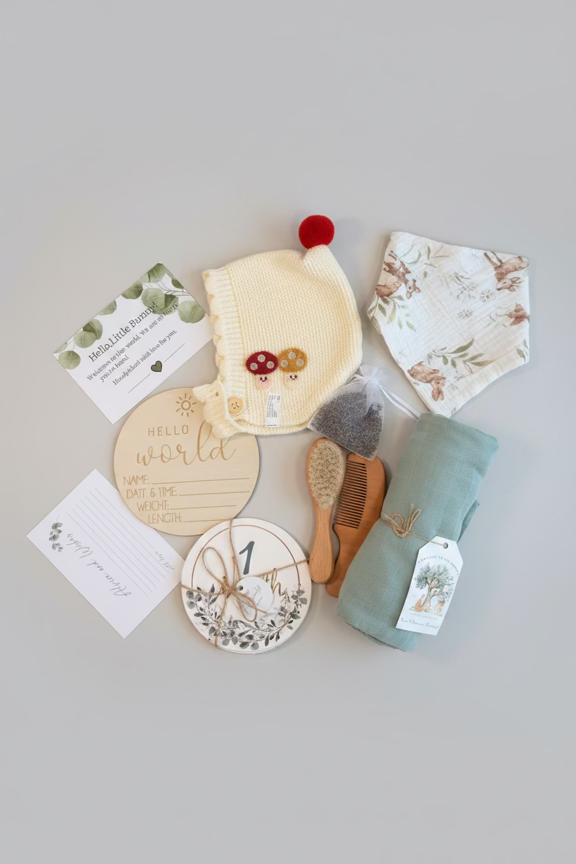 Basic Baby Gift Box  with Luxury Magnetic Keepsake Box - Cloudy Bunny ☁️🐰