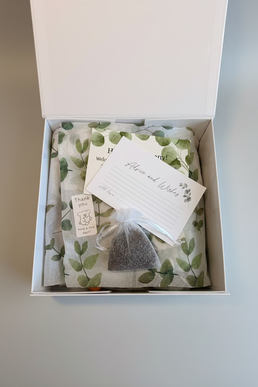 Premium Baby Gift Box with Luxury Magnetic Keepsake Box - Mountain Mist 🏔️🌿🐰