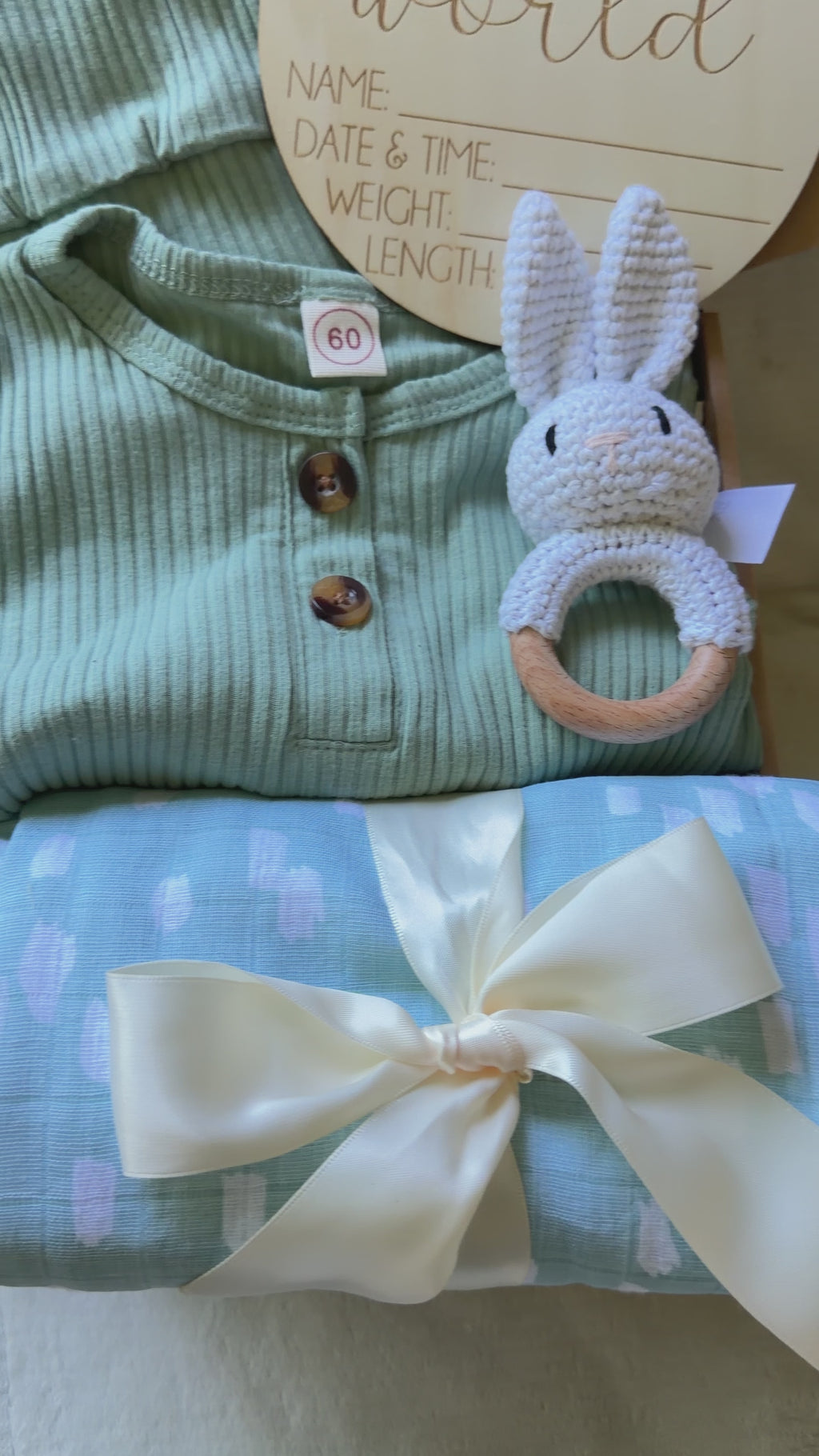 Sage Green Newborn Baby Gift Box — Baby Shower Gift Set | Little Sage